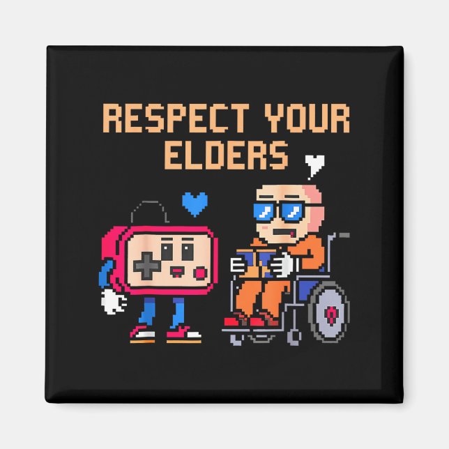 Respect Your Elders Retro Gaming Funny Gamer Contr Magnet (Vorne)