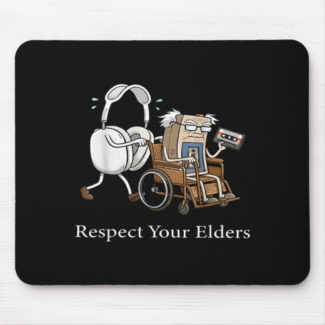 Respect Your Elders Retro Gaming Funny Gamer Contr Mousepad (Vorne)