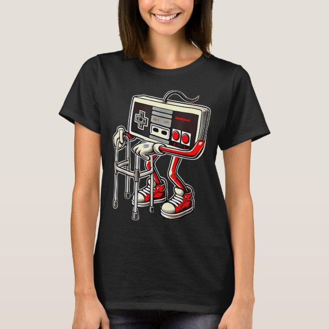 Respect Your Elders Retro Gaming Funny Gamer Contr T-Shirt (Vorderseite)