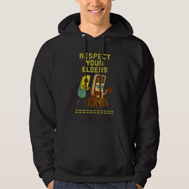 Respect Your Elders Retro Gaming Funny Gamer  Hoodie (Vorderseite)