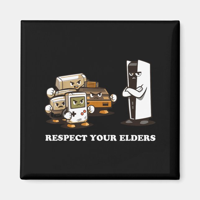 Respect Your Elders T Retro 90s Gaming  Magnet (Vorne)