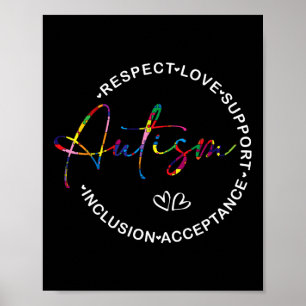 Respekt Liebe Unterstützung Autismus-Bewusstseinsm Poster