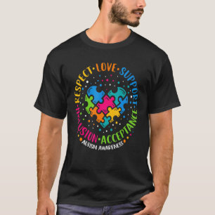 Respekt Liebe Unterstützung Inklusion Herz Puzzle T-Shirt