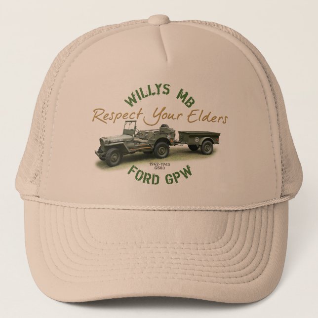 Respekt MB GPW Ihre Ältesten - Hut Truckerkappe (Vorderseite)