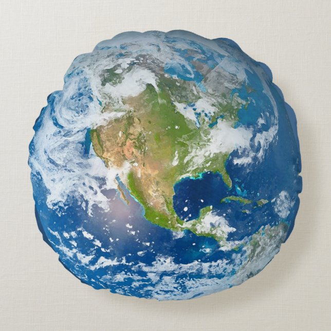 Respekt Planet Earth Round Pillow Rundes Kissen (Vorderseite)