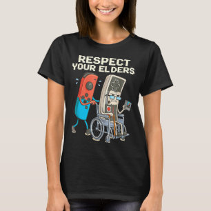 Respektiere ältere Retro-Gamer lustiger Gamer-Cont T-Shirt