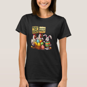Respektiere das Ei Lustiger Osterhase Hühner Strei T-Shirt
