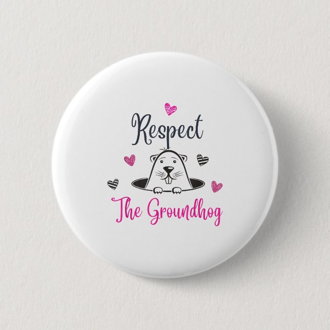Respektiere das Murmeltier, Lustiges Murmeltier Mu Button (Vorderseite)