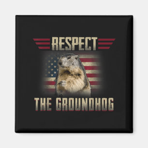 Respektiere das Waldmurmeltier Woodchuck Foto Grou Magnet