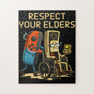Respektiere deine Älteren Gaming Control Retro Lus Puzzle