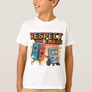 Respektiere Deine Älteren Gaming Control Retro Lus T-Shirt