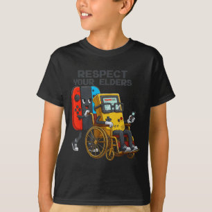 Respektiere deine Älteren Gaming-Steuerung Retro L T-Shirt