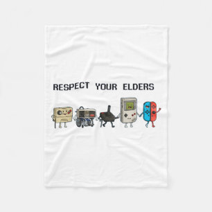Respektiere deine Älteren Retro-Gaming Lustiger Ga Fleecedecke
