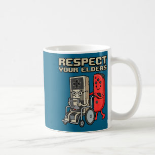 Respektiere deine Älteren Retro-Gaming Lustiger Ga Kaffeetasse
