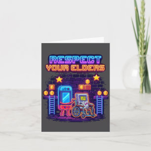 Respektiere deine Älteren Retro-Gaming Lustiger Ga Karte