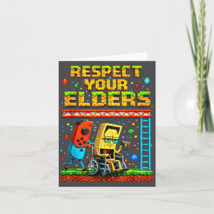 Respektiere deine Älteren Retro-Gaming Lustiger Ga Karte