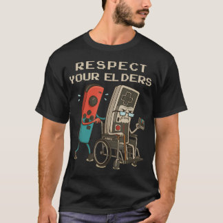 Respektiere deine Älteren Retro-Gaming Lustiger Ga T-Shirt