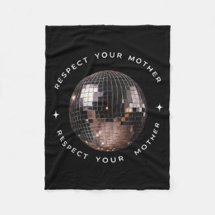 Respektiere deine Mutter Disco-Kugel Vintage Fleecedecke