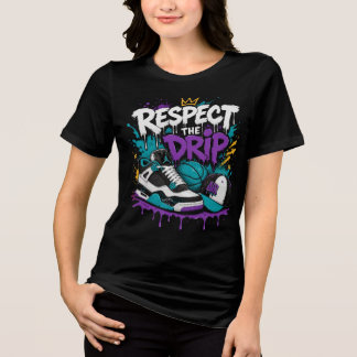 Respektiere den Basketball-Design-Drip Tri-Blend Shirt