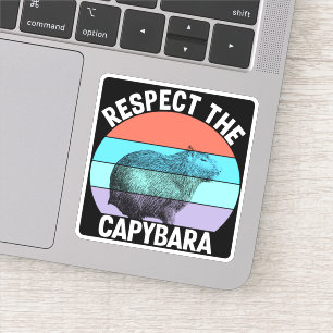 Respektiere den Capybara Lustiger Capybara-Fan Aufkleber