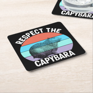 Respektiere den Capybara Lustiger Capybara-Fan Rechteckiger Pappuntersetzer