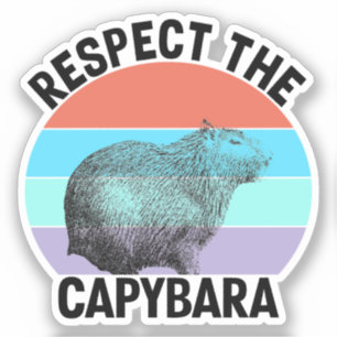 Respektiere den Capybara Lustiges Nagetier Capybar Aufkleber
