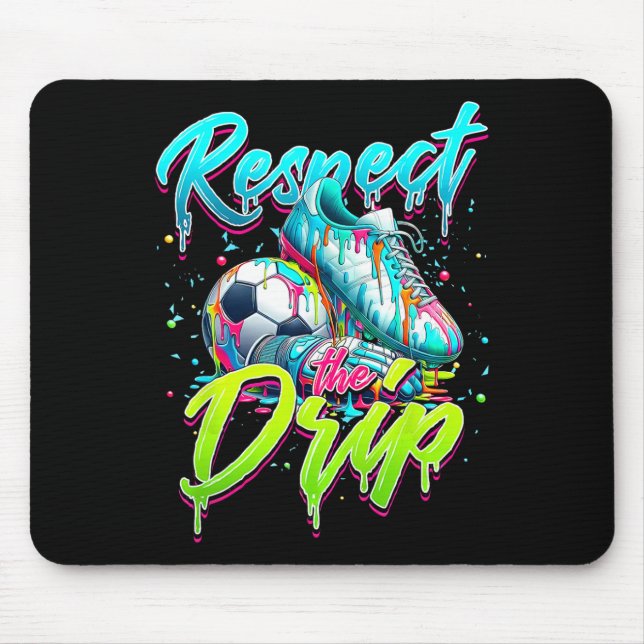 Respektiere den Drip Fußball Eis Drip mit Streusel Mousepad (Vorne)