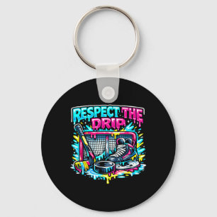 Respektiere den Drip Hockey Eiscreme Pastell Jugen Schlüsselanhänger
