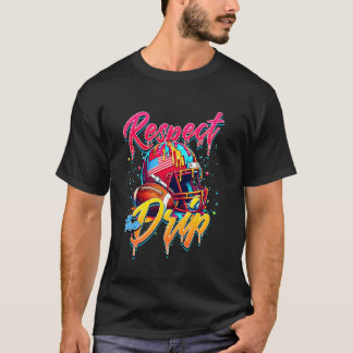 Respektiere den Football-Eiscreme-Tropfen mit Stre T-Shirt