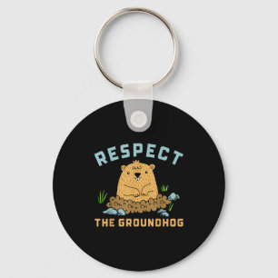 Respektiere den Groundhog lustiges Woodchuck-Bild Schlüsselanhänger