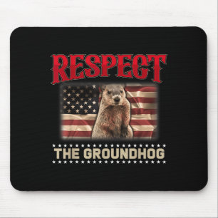 Respektiere den Groundhog USA-Flagge Vintage-Groun Mousepad