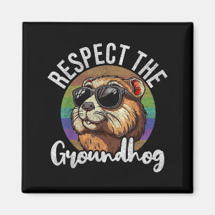 Respektiere den Murmeltier Retro lustiger Murmelti Magnet