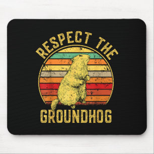 Respektiere den Murmeltier Retro Vintage Ground Ho Mousepad