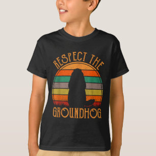 Respektiere den Murmeltiertag Retro Groundhog Day T-Shirt