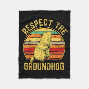 Respektiere den Murmeltiertag Retro Vintage Ground Fleecedecke