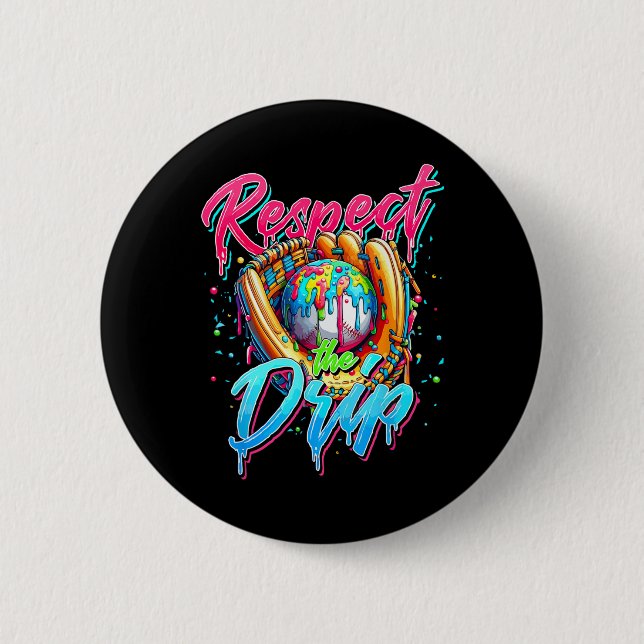 Respektiere den Tropfen Bysebyll Drip Eiscreme Trö Button (Vorderseite)