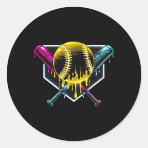 Respektiere den Tropfen Bysebyll Home Plate Eiscre Runder Aufkleber