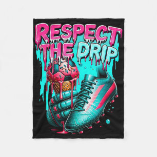 Respektiere den Tropfen Fußball-Eiscreme-Tropfen m Fleecedecke