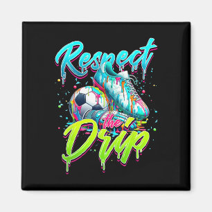 Respektiere den Tropfen Fußball-Eiscreme-Tropfen m Magnet