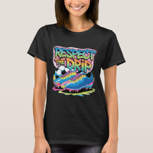 Respektiere den Tropfen Fußball Eiscreme-Tropfen m T-Shirt