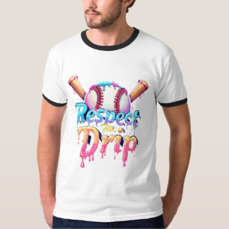 Respektiere den Tropfen Vibrante Typografie Baseba T-Shirt