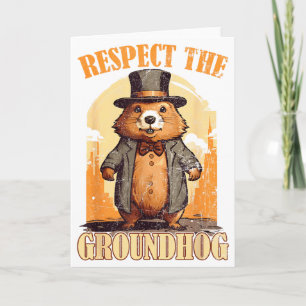 Respektiere den Waldmurmeltier lustigen Groundhog Karte