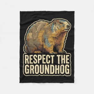 Respektiere den Waldmurmeltier Lustiger Groundhog- Fleecedecke
