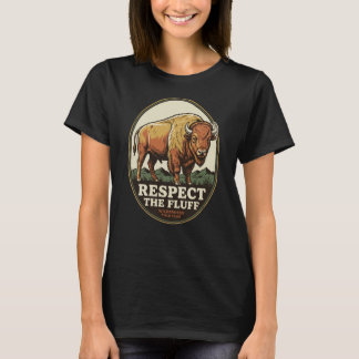 Respektiere die Flauschige Vintage Bison Büffel Wi T-Shirt