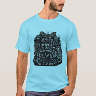 Respektiere die lokalen Kryptiden Bigfoot Mothman T-Shirt