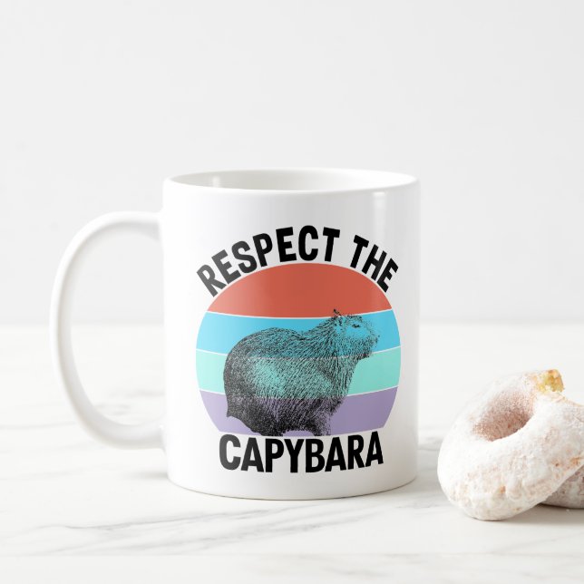 Respektieren der Capybara Funny Rodent Capibara Kaffeetasse (Mit Donut)