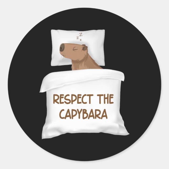 Respektieren der Capybara Offizielle Schlaf Nacht  Runder Aufkleber (Vorderseite)