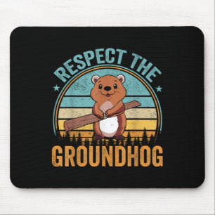 Respektieren der Groundhog Flag Usa Woodchuck Grou Mousepad