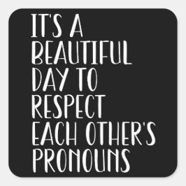 Respektieren der Pronomen lgbtqa+ inklusive Quadratischer Aufkleber