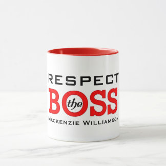 Respektieren des Boss mit Namen Tasse